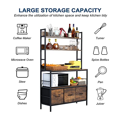Kitchen Bakers Rack with Baskets