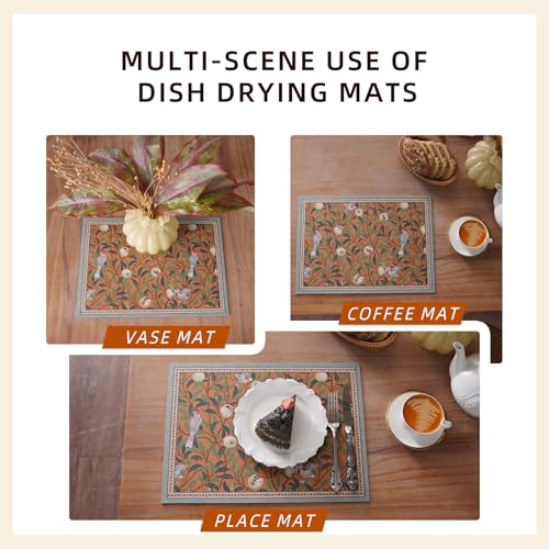 Floral Dish Drying Mat for Kitchen Counter