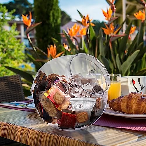 Clear Slanted Plastic Storage Jar with Lid