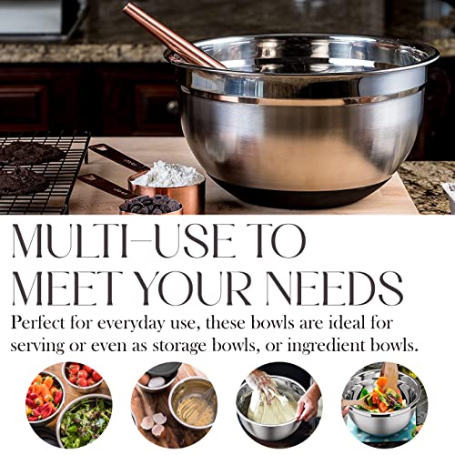 Stainless Steel Mixing Bowls with Airtight Lids Set