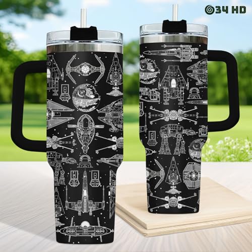 Galaxy Spaceship Sci 40 oz Tumbler with Handle