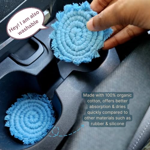 Cotton Car Coasters for Cup Holders (2 Count)