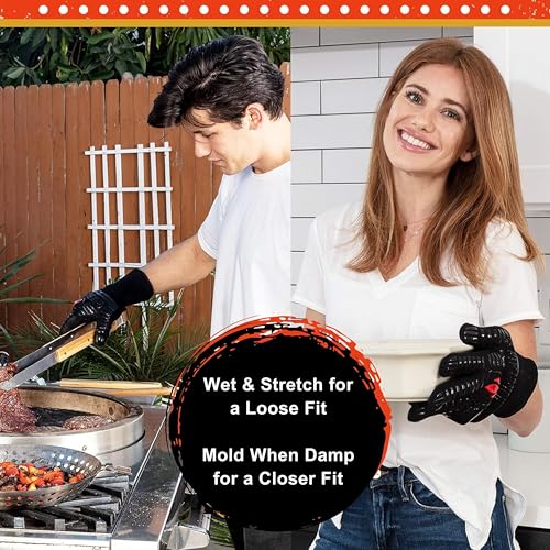 Grill Gloves Heat Proof for Men Grilling BBQ Heat Resistant Gloves