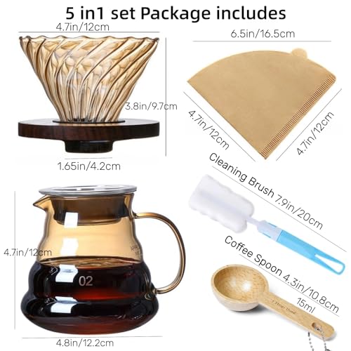 Pour Over Coffee Maker Set 20 oz (2 Count)