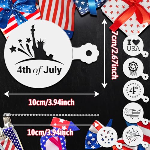 4th of July Cookie Cake Stencils 36 Pieces Reusable Patriotic Mold (36 Count)