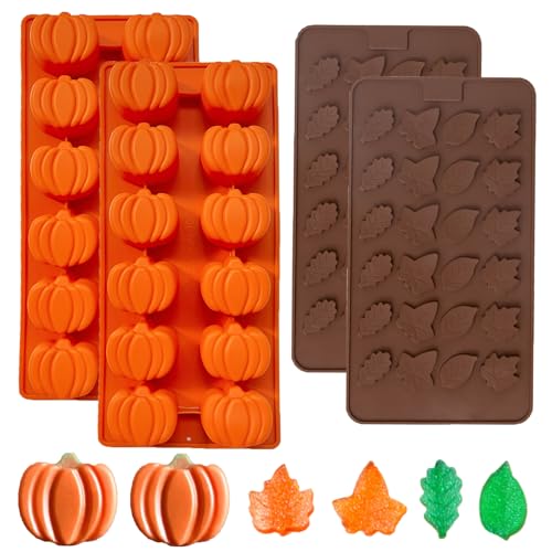 4PCS Mini Fall Molds Chocolate Thanksgiving Chocolate Mold (4 Count)