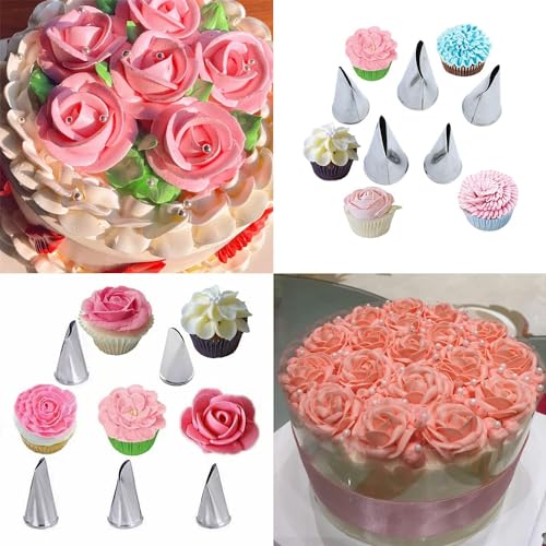 8 Pcs Rose Flower Piping Tips Set