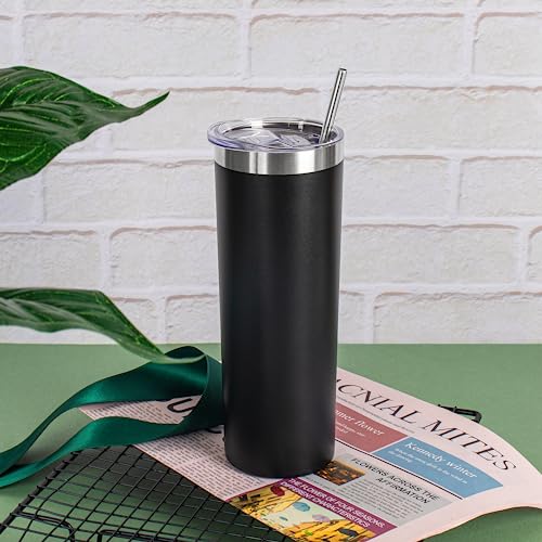 20 oz Skinny Tumblers with Lid and Straw (4 Count)