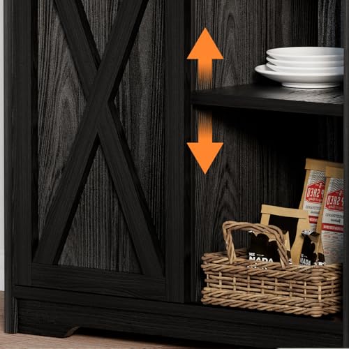 Farmhouse Coffee Bar with 3 Tier Storage Hutch