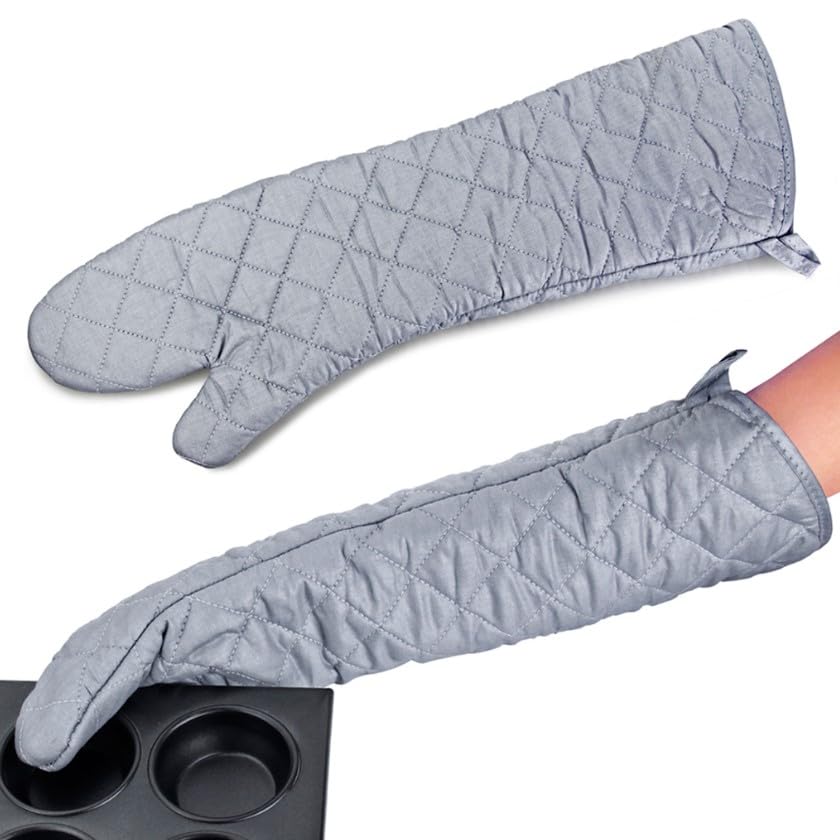 Extra Long 23 Inch Heat Resistant Oven Gloves New Cotton Oven Mitts Kitchen Gloves High Temperature Cooking Tool BBQ Gloves