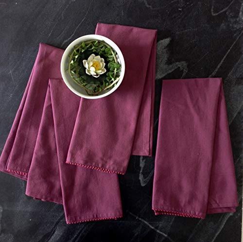 Kitchen Towels with Hanging Loop 100% Cotton Solid Kitchen Dish Cloths (6 Count)