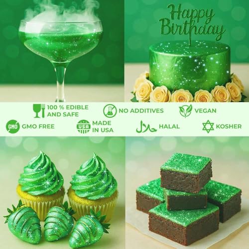 Green Edible Glitter for Drinks 20g