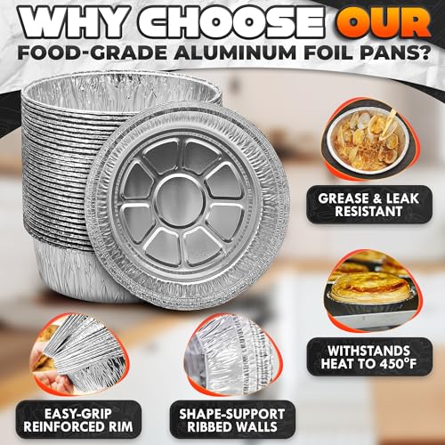 Round Foil Cake Pans 50 Pack (50 Count)