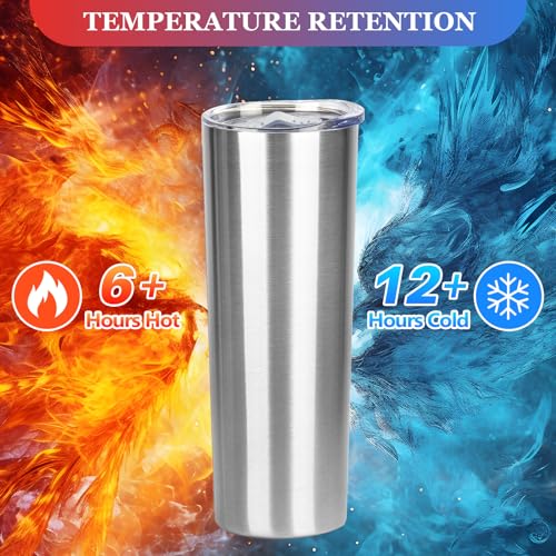 20 oz Skinny Tumblers with Lid and Straw (8 Count)