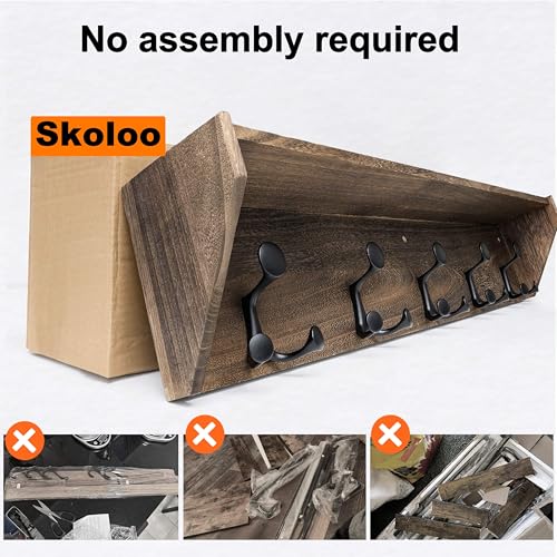Wall Shelf with Hooks