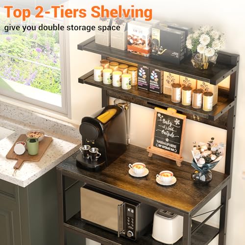 Bakers Rack with Power Outlet & RGB LED