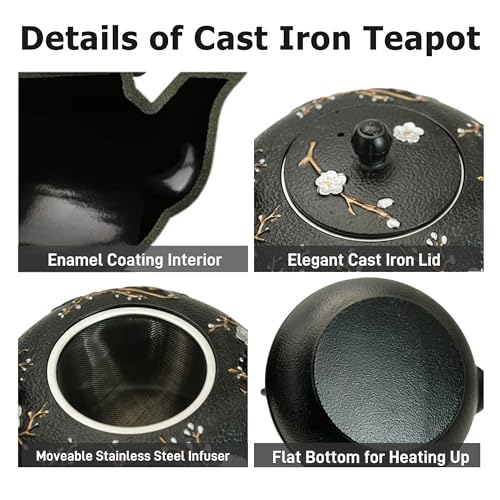 60.9oz Large Cast Iron Teapot