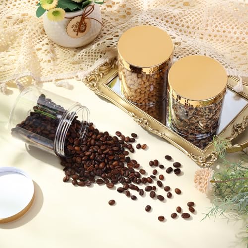 4 Pcs Plastic Jars Wide Mouth with Lids (4 Count)