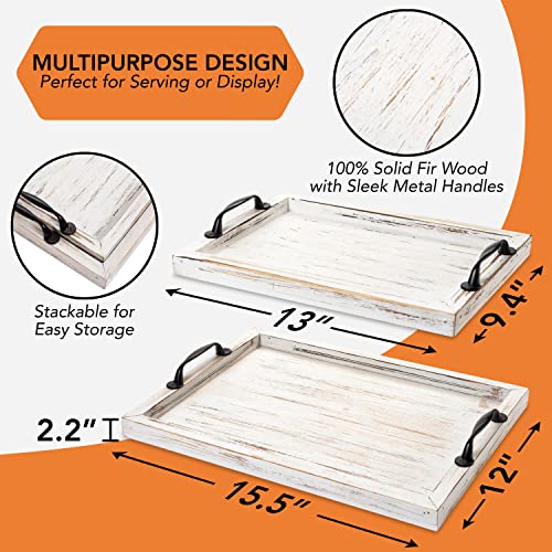 Rustic Serving Tray Set with Handles