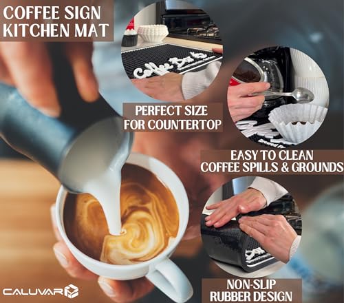 Brewed Fresh Daily Silicone Coffee Bar Mat 18x12 in