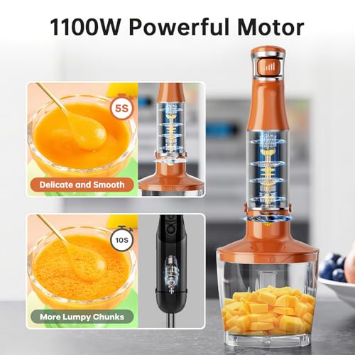 Immersion Blender Handheld Corded Hand Blenders Set 1100W