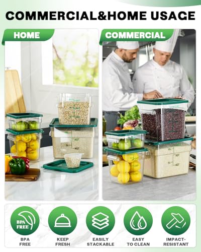 2QT&4QT NSF Food Storage Containers with Lids (4 Count)