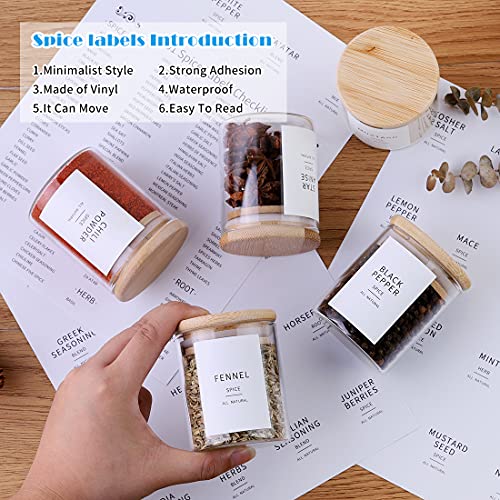 Glass Spice Jars with Bamboo Lids (20 Count)