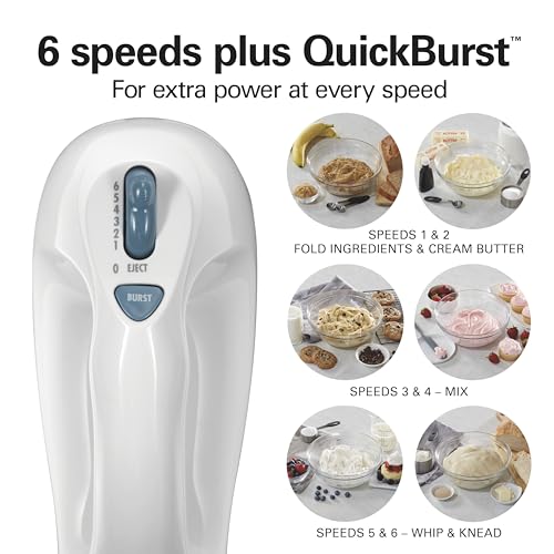 6 Speed Electric Hand Mixer With QuickBurst and Bowl Rest
