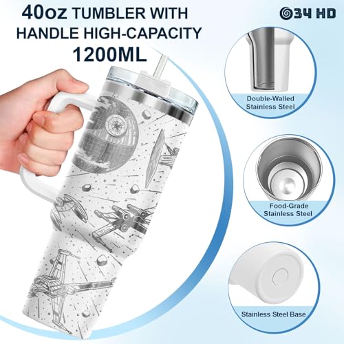 Galaxy Spaceship Sci Fi 40 oz Tumbler with Handle