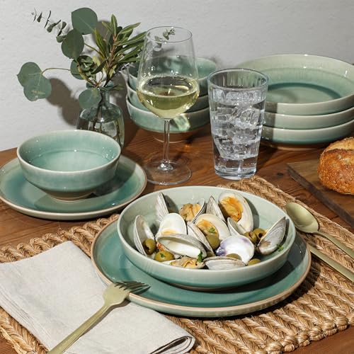 Hailstone 16 Piece Stoneware Reactive Glaze