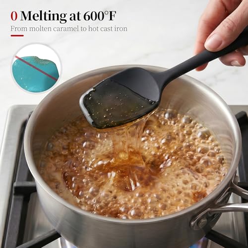 600ºF Heat Resistant Silicone Spoon Spatula for Cooking