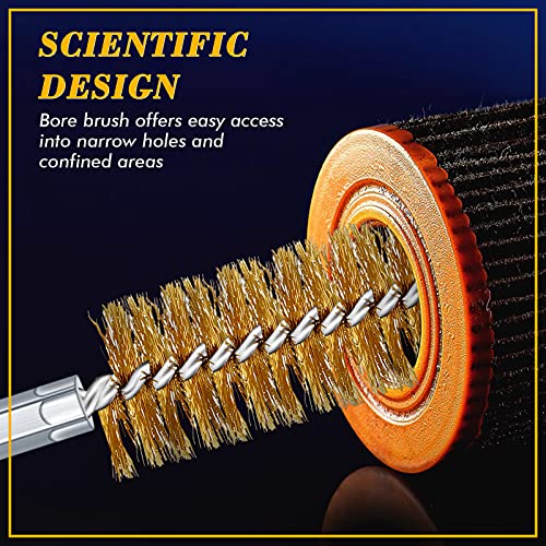 12 Pieces Bore Brush for Drill Wire Bore Brush Set Wire Cleaning Set Stainless Steel Cleaning for Power Drill Impact Driver