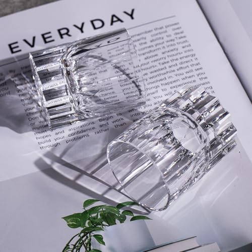 Crystal Whiskey Glasses Set of 2 Handcrafted Old Fashioned Glasses (2 Count)