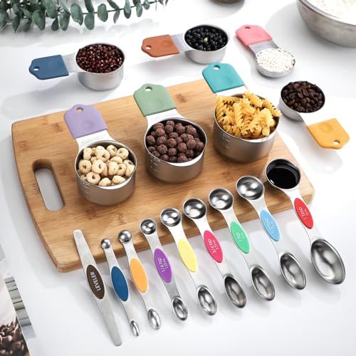 Magnetic Measuring Cups Set Stainless Steel Stackable Nesting Measuring Cup