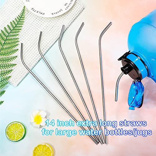 8 Pieces 14 Inch Reusable Stainless Steel Straws Long Drinking Straws for 100 oz Tumblers