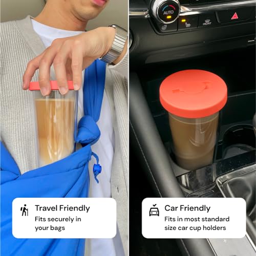 Reusable Boba Cup and Straw Boba Tea Cup Bubble Tea Cup Reusable Iced Coffee Cup Cold Coffee Cup Smoothie Cup with Lid and Straw Smoothie Cup to go Smoothie Tumbler 17 oz (4 Count)