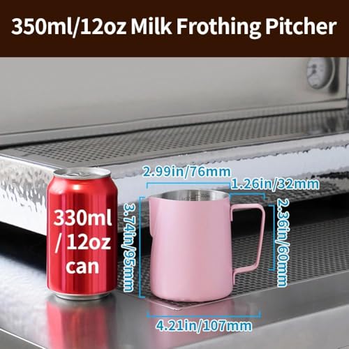 12oz Milk Frothing Pitcher Stainless Steel Espresso Steaming Jug
