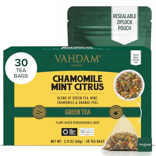 Chamomile Mint Citrus Green Tea Bags (30 Count)