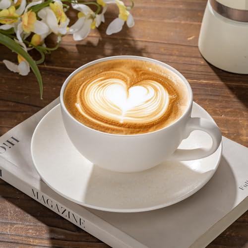 Ceramic Latte Art Mug With Saucer