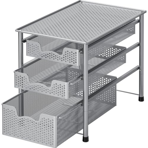 Stackable 3 Tier Sliding Basket Organizer Drawer (3 Count)