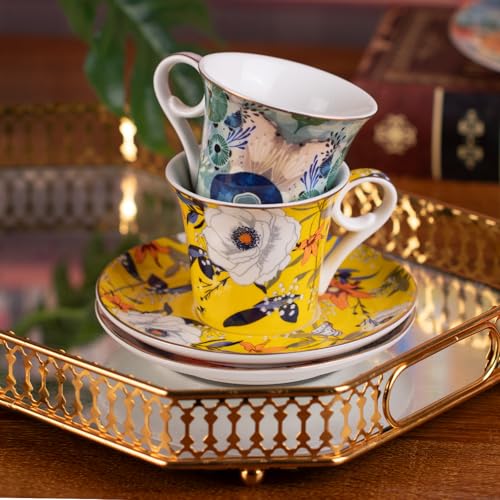 Tea Cups and Saucers Set of 2 (2 Count)
