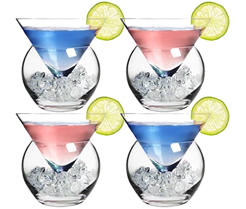 Stemless Martini Glasses with Chiller (4 Count)