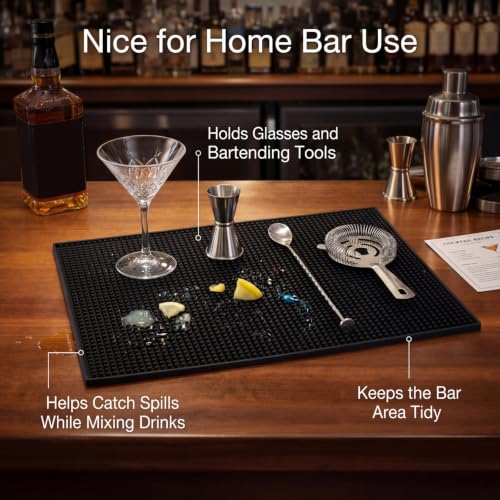 4 Pcs Bar Mat 24 X 12 Inch Black