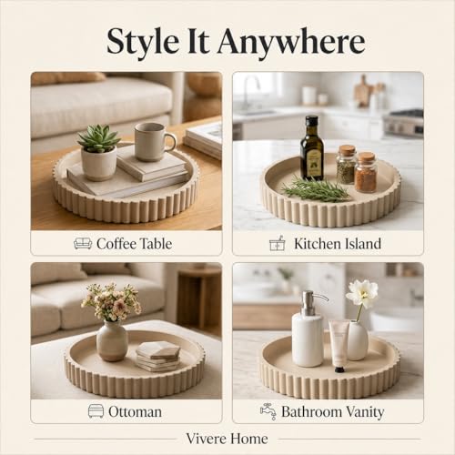 11 Inch Concrete Round Tray Home Decor for Coffee Table Decor
