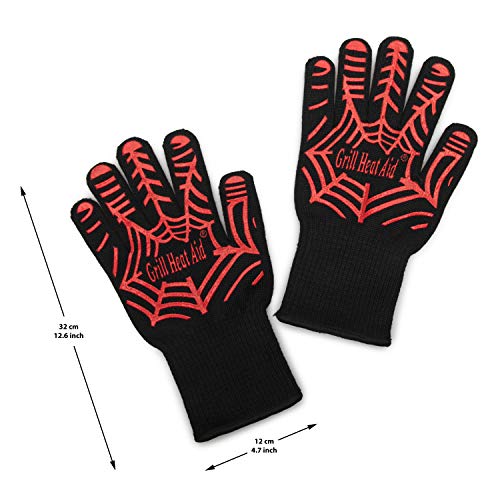 Grill Gloves Heat Proof for Men Grilling BBQ Heat Resistant Gloves (2 Count)