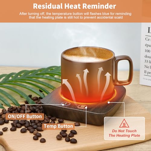 Wood Grain Coffee Cup Warmer & Mug Warmer for Desk