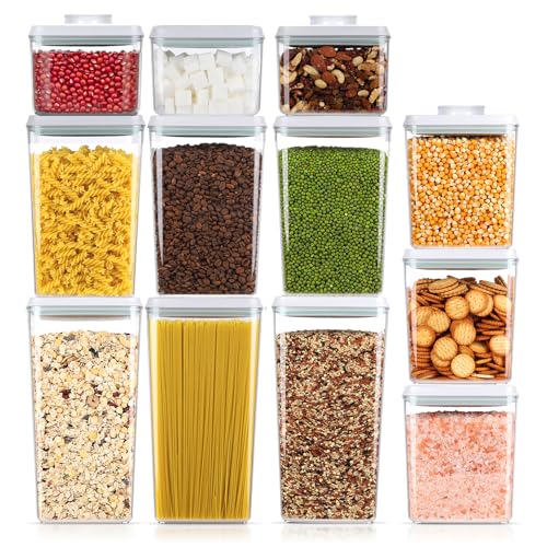 12 Pcs Pop Food Storage Containers Airtight Food Storage Containers Set with Lids Kitchen Pantry Organization and Storage (12 Count)