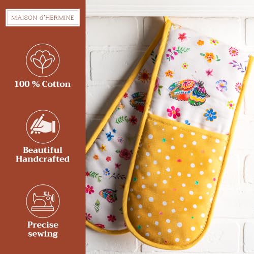 Double Oven Mitts 100% Cotton Double Oven Glove