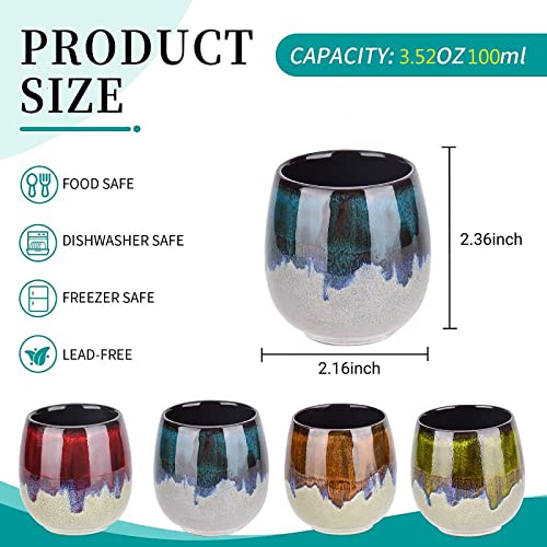 3 oz Ceramic Mini Espresso Cups Set of 4