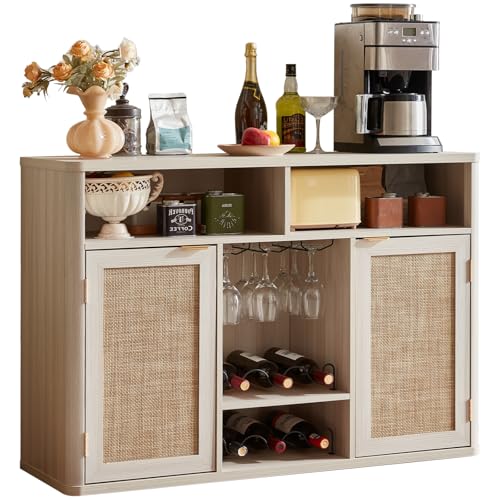 Rattan Wine Bar Cabinet with 2 Doors